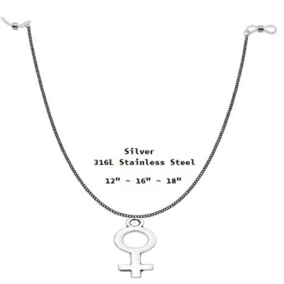 Silver ~ Female Symbol Nipple Chain - No Piercing ~ Adjustable - Picture 1 of 4